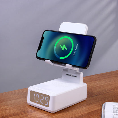 4 in 1 Speaker & Wireless Charger with Clock & Phone Holder